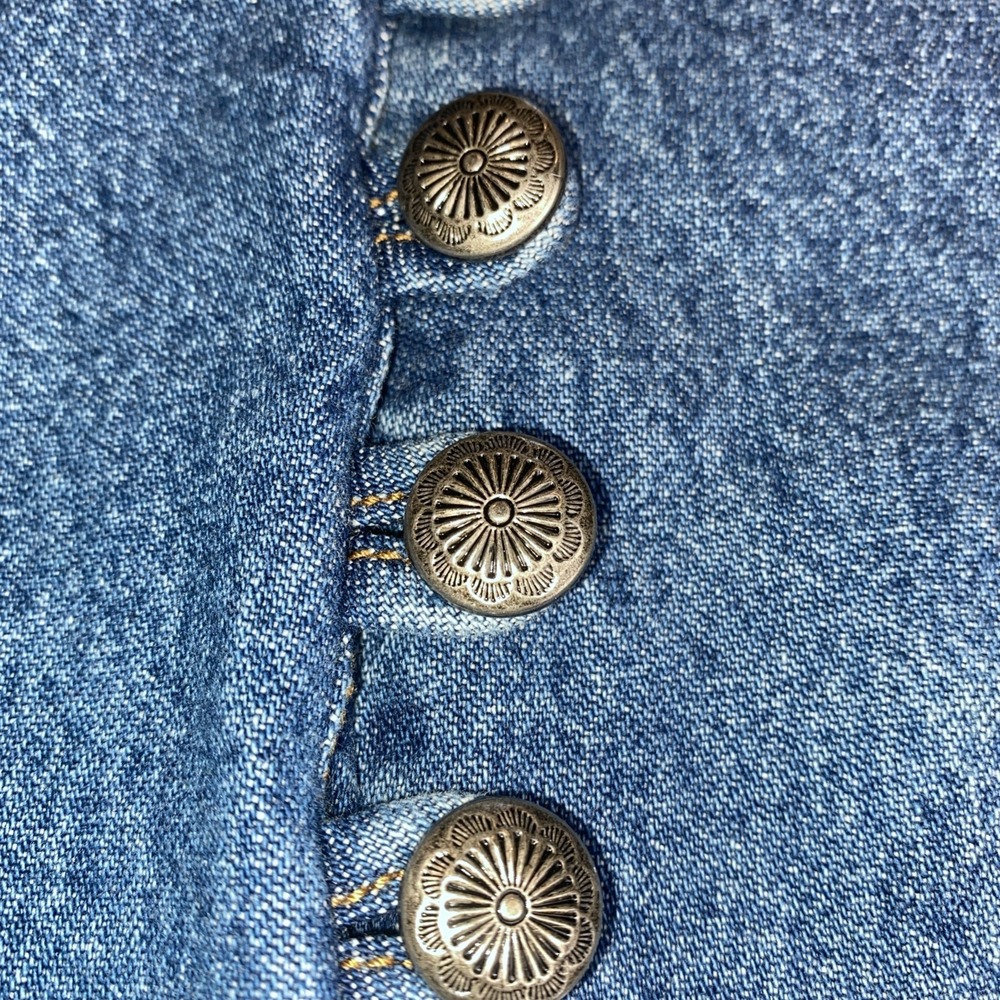 VTG Gordon & James Womens Embroidered Rhinestone Denim Blazer Med Western READ - Picture 3 of 11